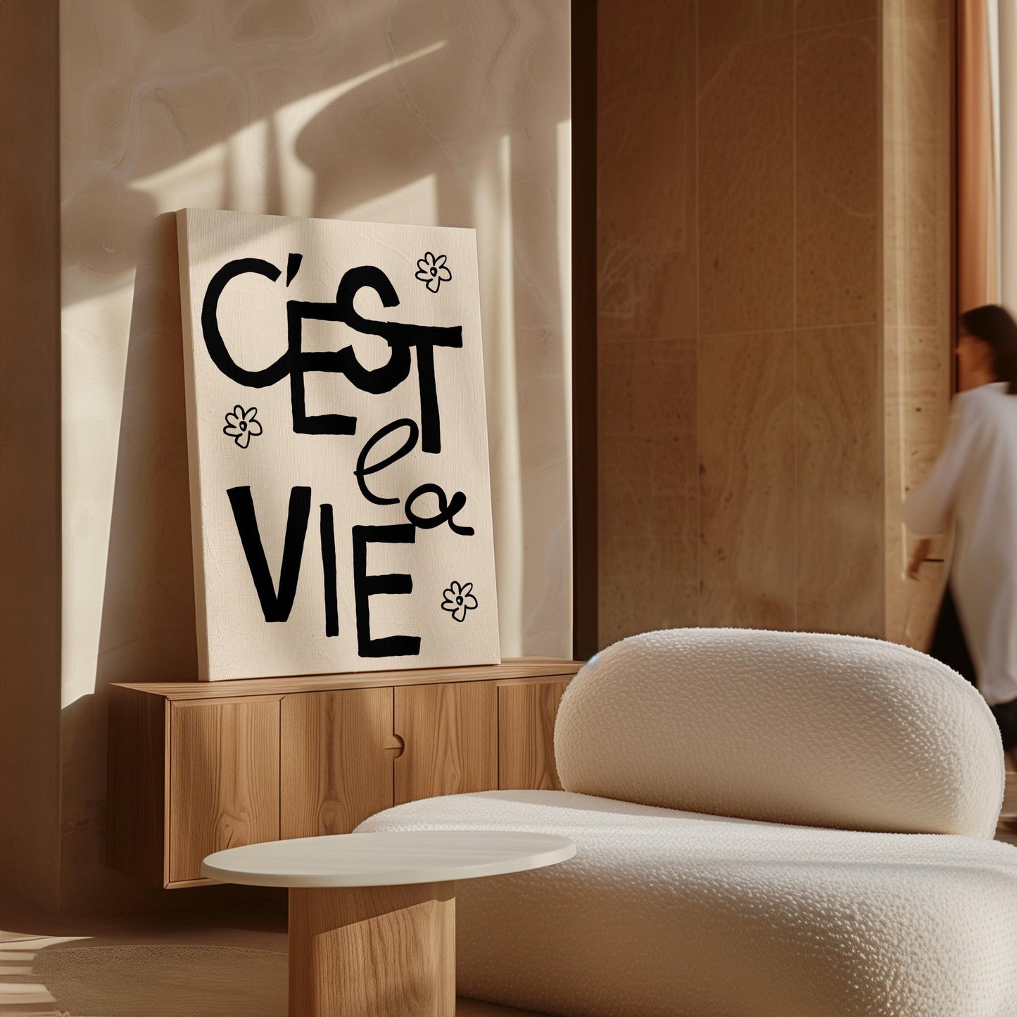 C'est La Vie Quote Print, French Art Print, Typography Poster