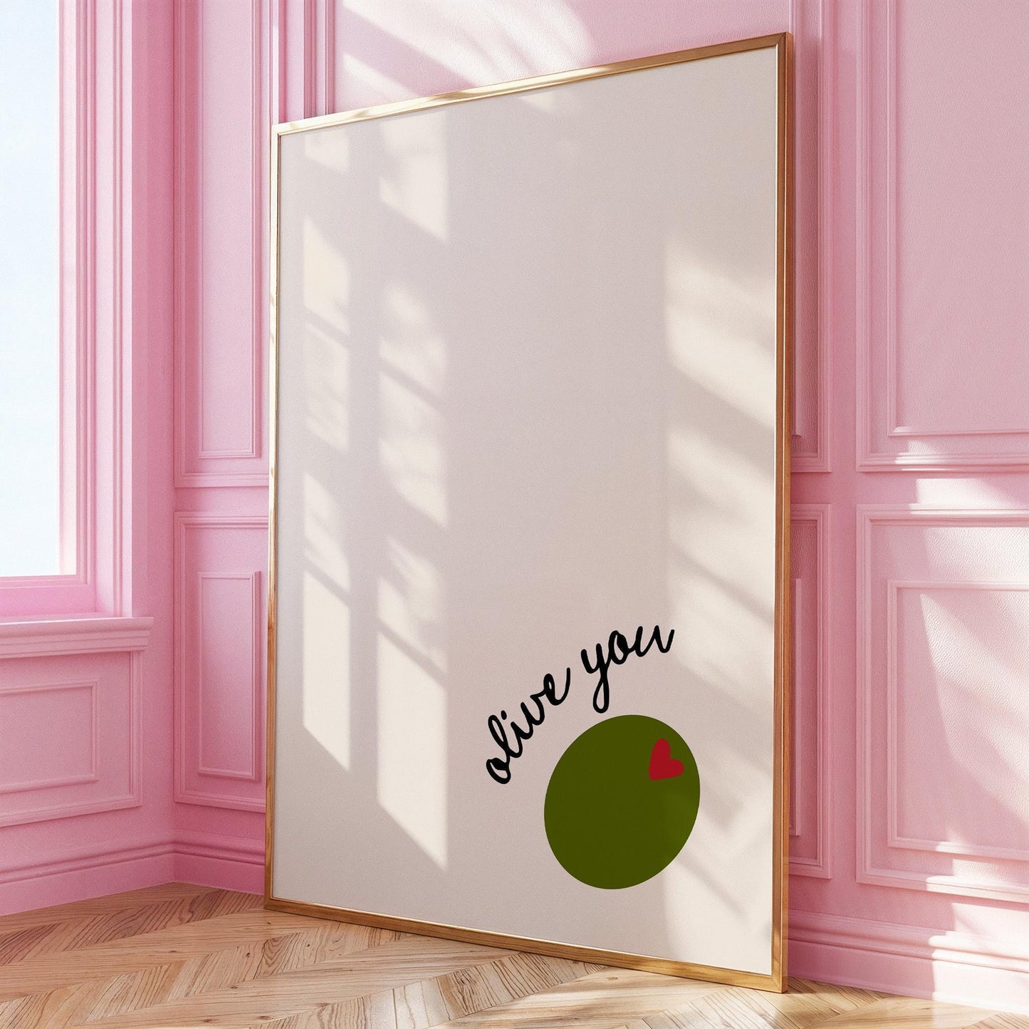 Olive You Poster - Valentine’s Wall Art - Neutral Home Decor