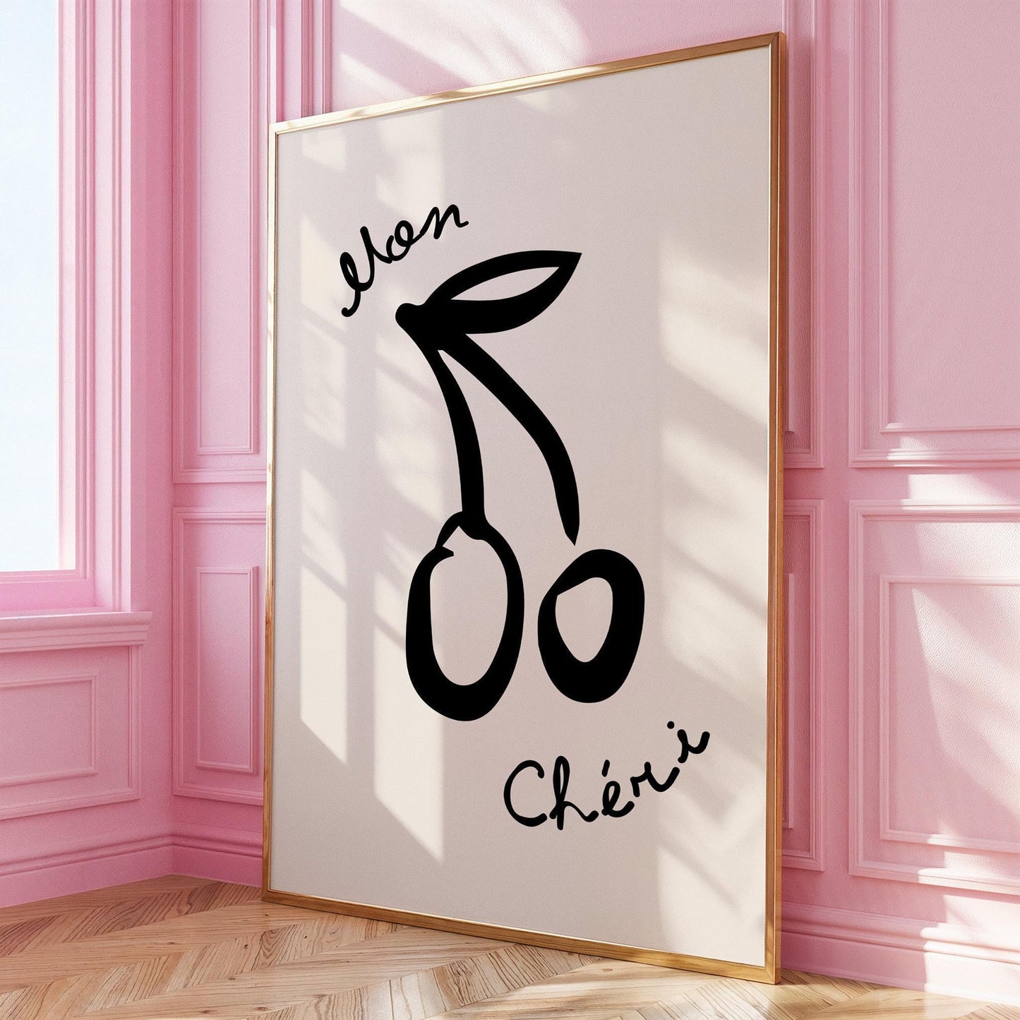 Mon Chéri Kitchen Print - French Cherry Wall Art - Neutral Wall Art