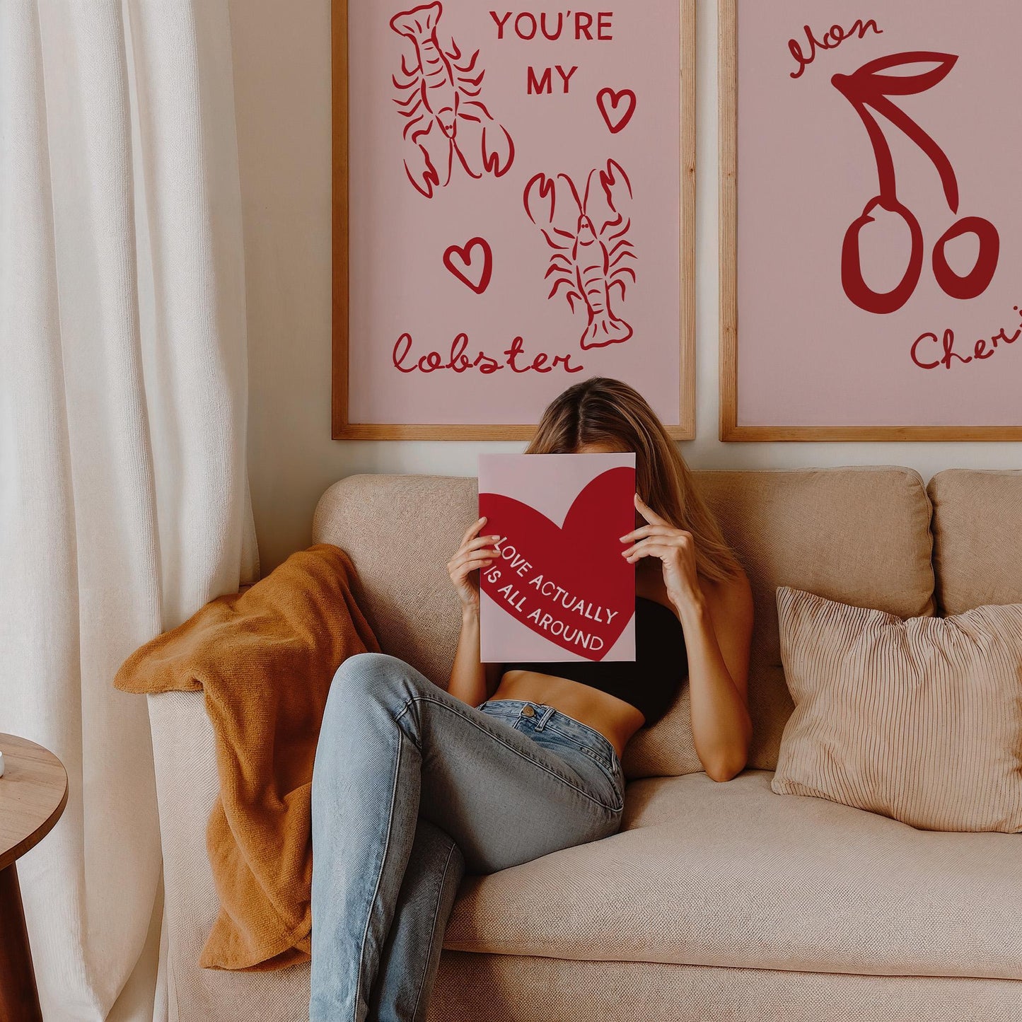 You're My Lobster Poster - Pink Wall Art, Bedroom Print, Anniversary Gift, Decor for Couples, Valentine's Print
