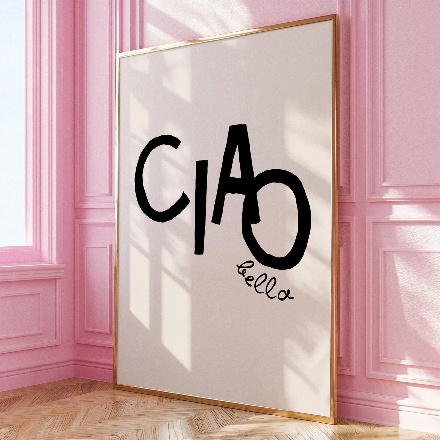 Ciao Bella Quote Print, Italian Art Print, Typography Poster