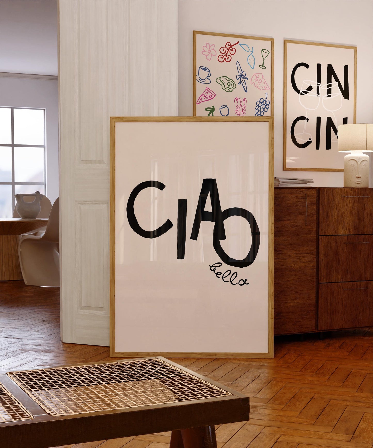 Ciao Bella Quote Print, Italian Art Print, Typography Poster