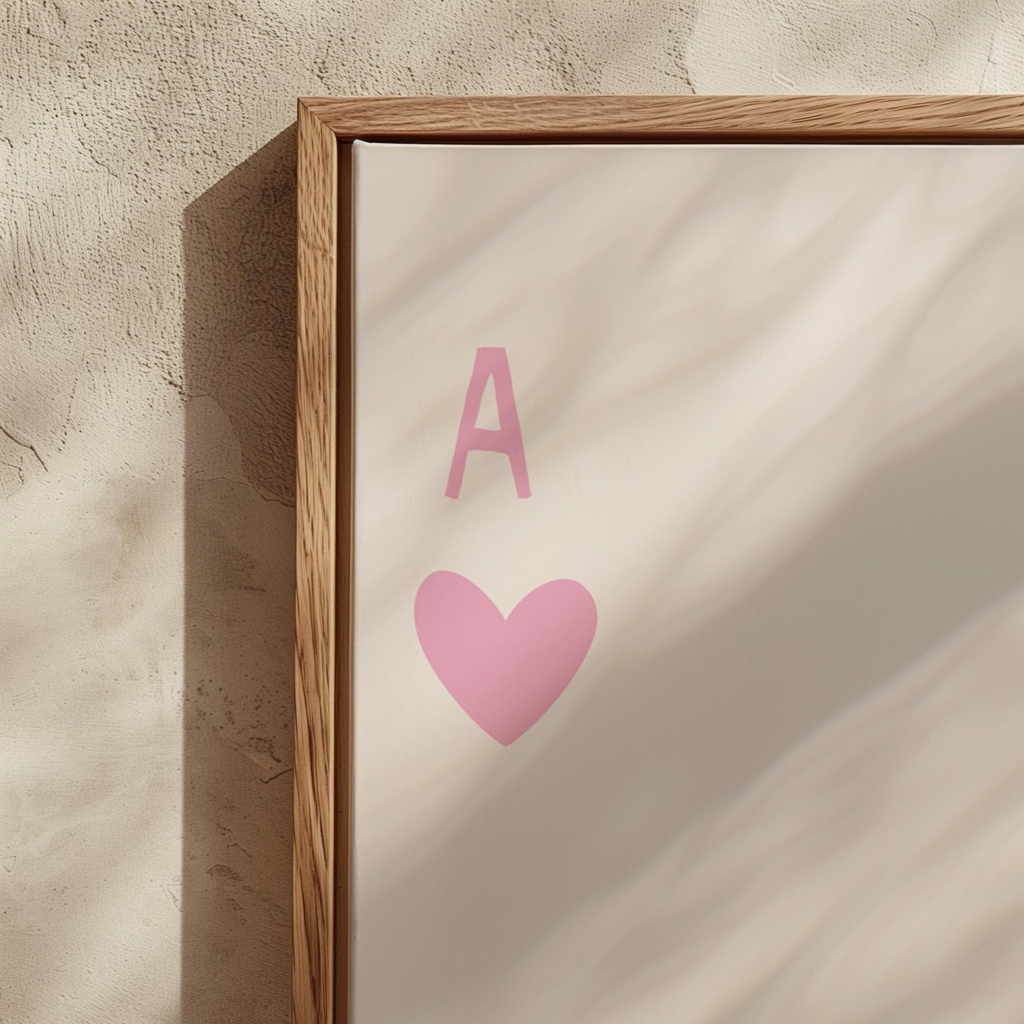 Pink Ace of Hearts Poster - Feeling Lucky poster, Pink Aesthetic Wall Decor, Trendy Playing Card Art for Living Room or Bedroom