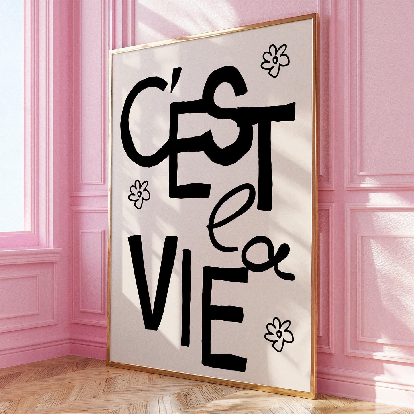 C'est La Vie Quote Print, French Art Print, Typography Poster