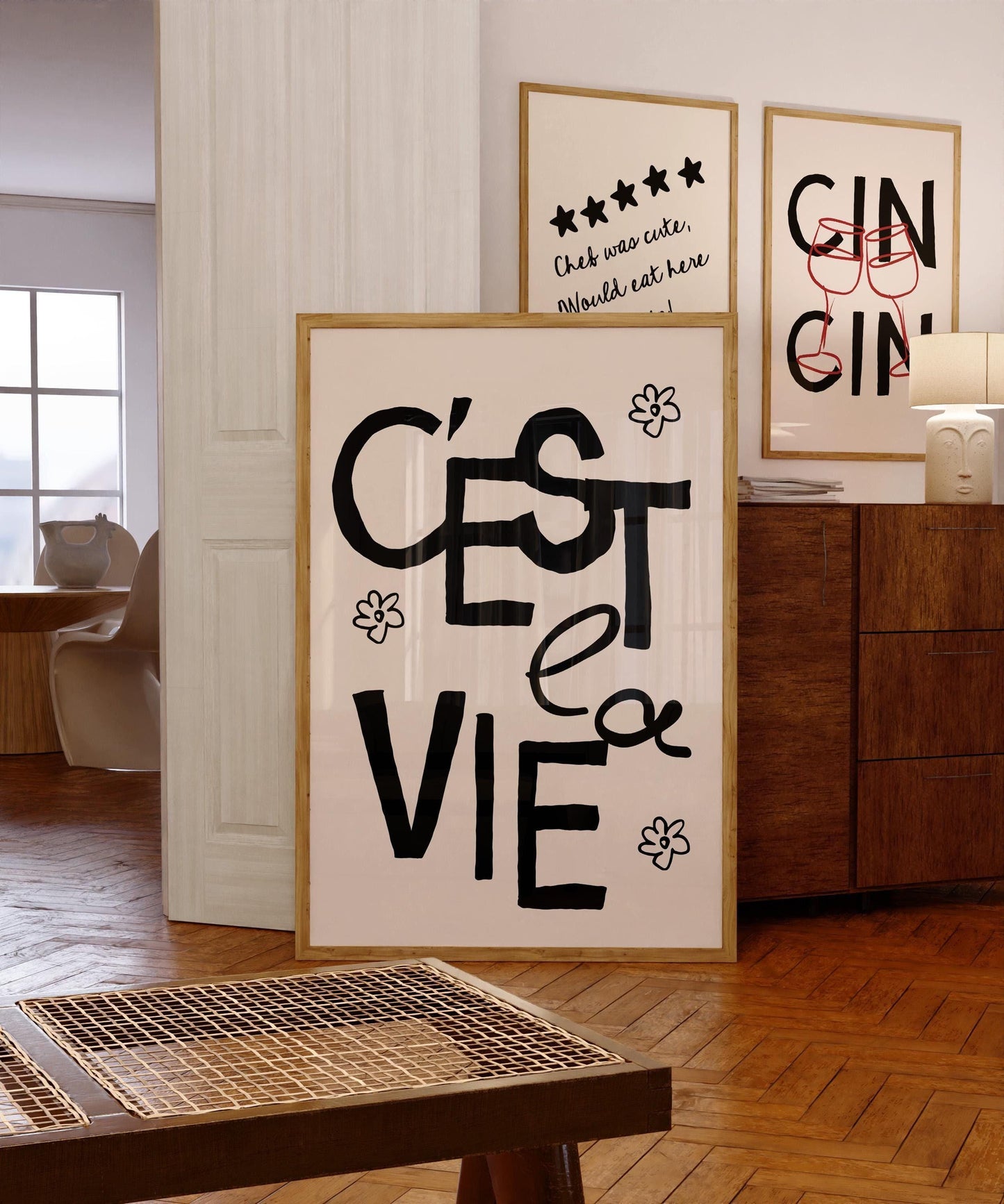 C'est La Vie Quote Print, French Art Print, Typography Poster