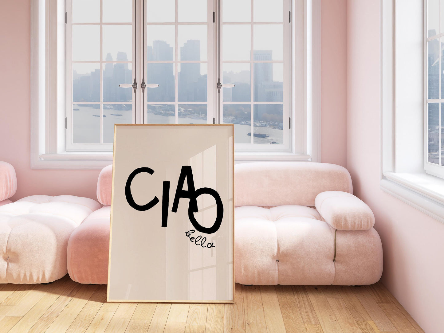 Ciao Bella Quote Print, Italian Art Print, Typography Poster