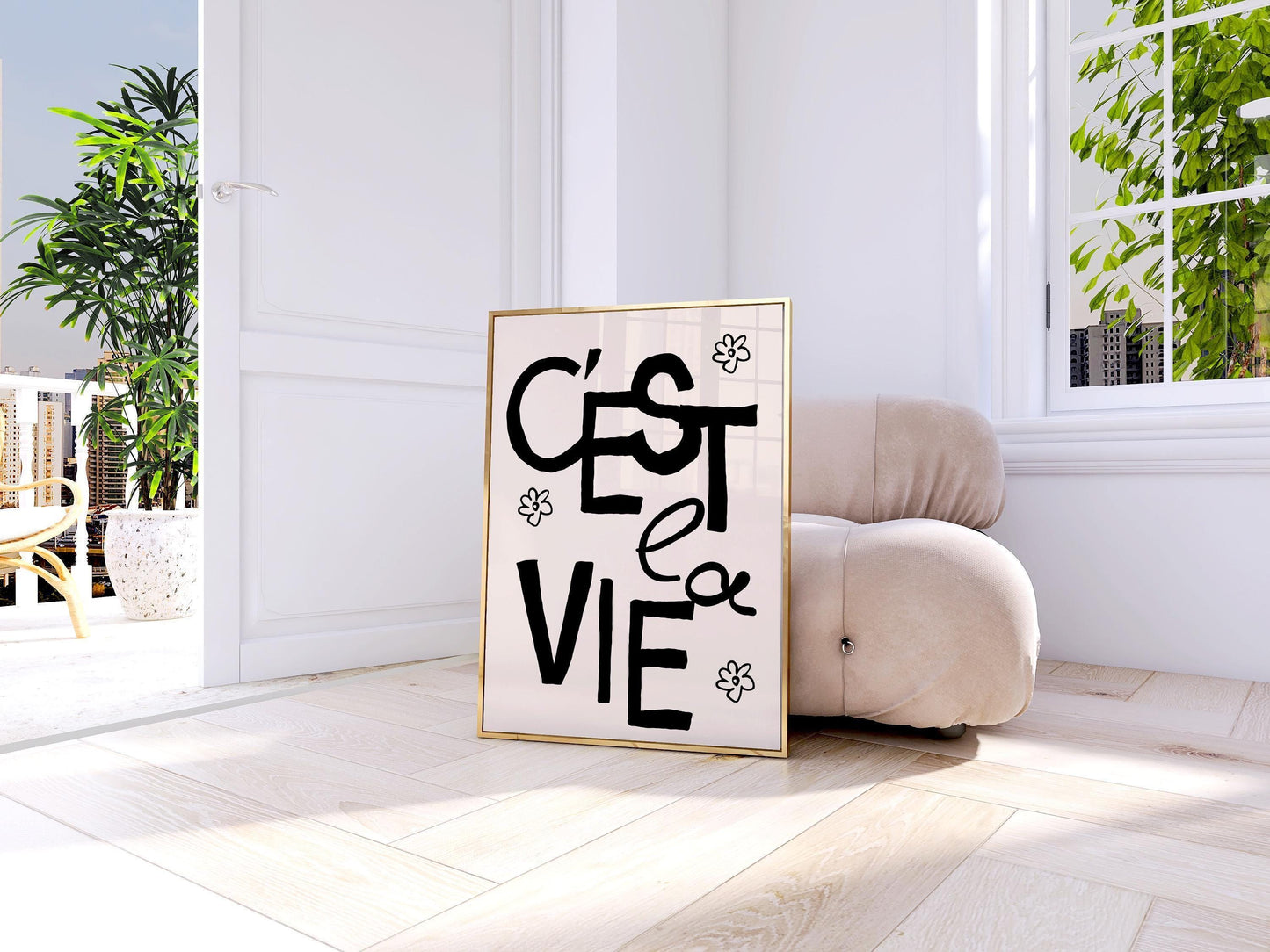C'est La Vie Quote Print, French Art Print, Typography Poster